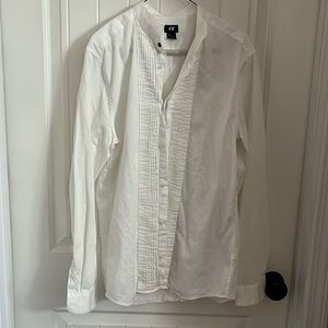 H&M pleated front long sleeve shirt